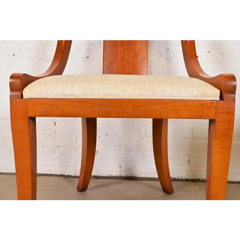 Baker Furniture Regency Solid Cherry Wood Side Chairs or Dining Chairs, Pair - Image 7