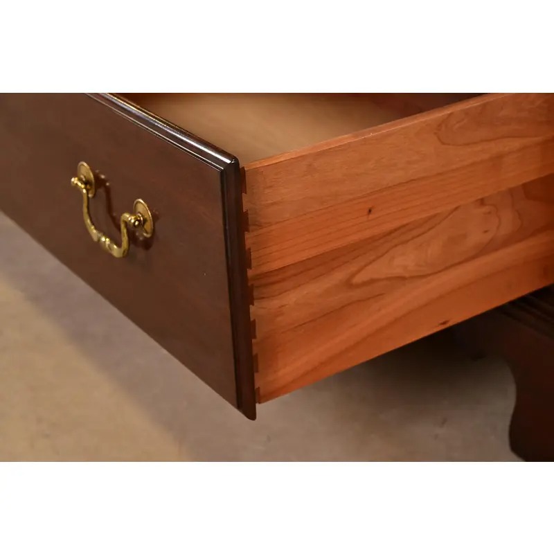 Ethan Allen Georgian Solid Cherry Wood Dresser or Credenza - Image 7