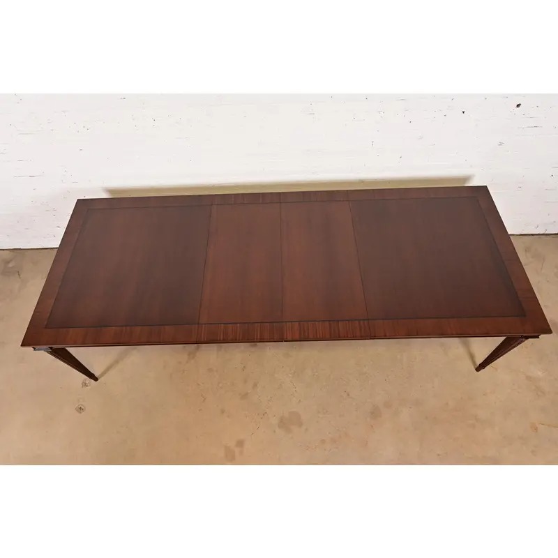 John Widdicomb French Regency Louis XVI Mahogany Extension Dining Table, Newly Refinished - Image 7