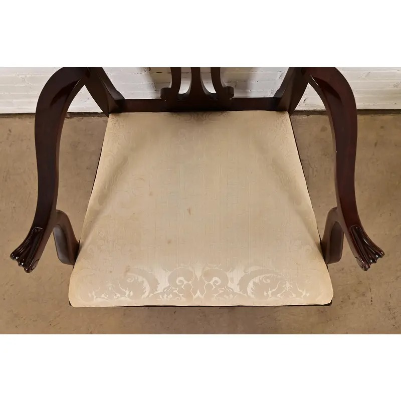 Kindel Furniture Georgian Carved Mahogany Armchairs, Pair - Image 7