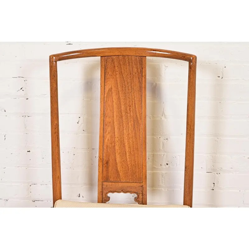 Michael Taylor for Baker Furniture Far East Collection Carved Walnut Dining Chairs, Set of Six - Image 7