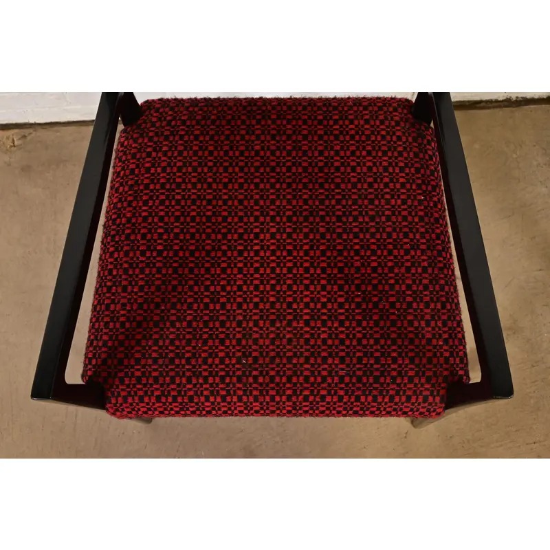 Paul McCobb Connoisseur Collection Black Lacquered Mahogany and Brass Armchairs, Pair - Image 7