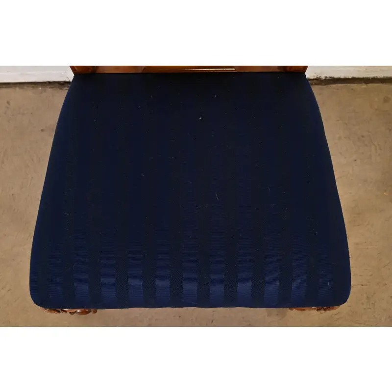 Romweber Chippendale Carved Walnut and Burl Wood Side Chairs or Dining Chairs, Pair - Image 7