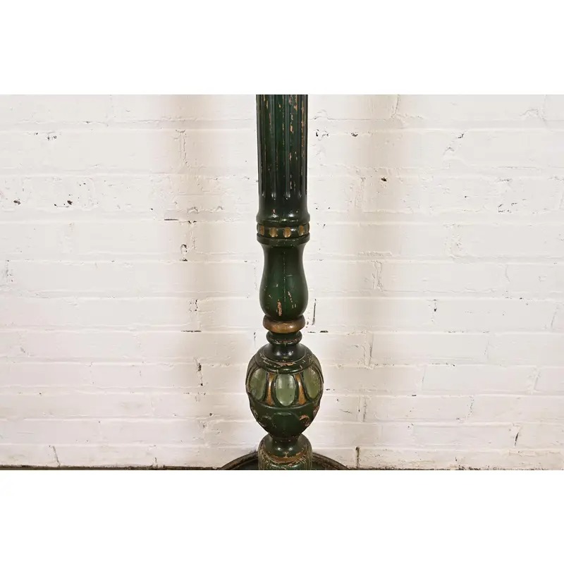 Stickley Brothers Antique Early American Country Cottage Green Lacquered Hall Tree, Circa 1920s - Image 7