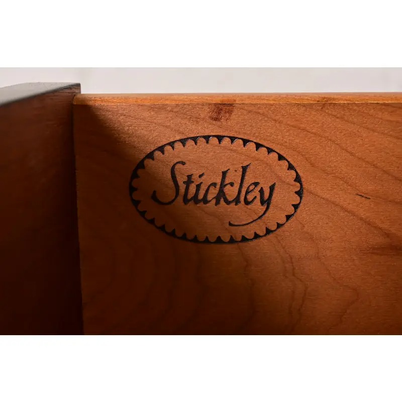 Stickley Chippendale Carved Flame Mahogany Lighted Breakfront Bookcase Cabinet - Image 7