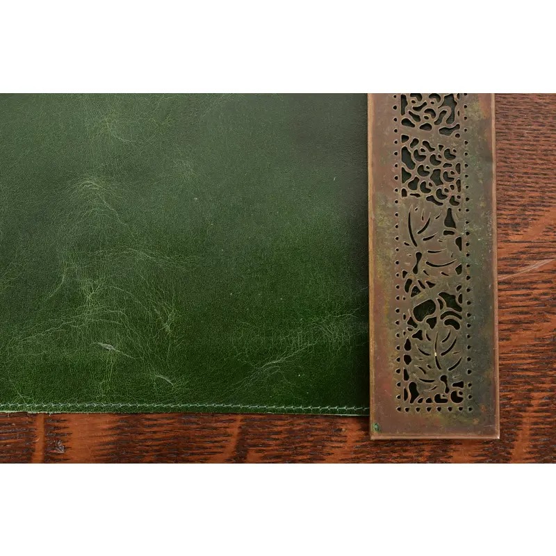 Tiffany Studios New York Grapevine Bronze Blotter Ends With Leather Desk Blotter - Image 7