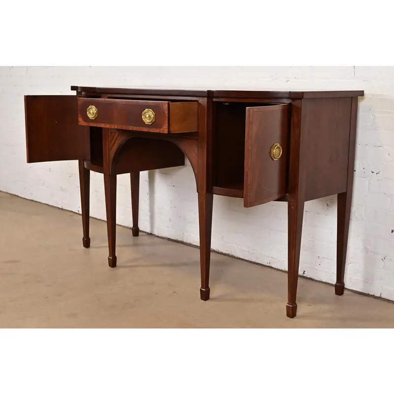 Baker Furniture Federal Inlaid Mahogany Sideboard Credenza, Newly Refinished - Image 8