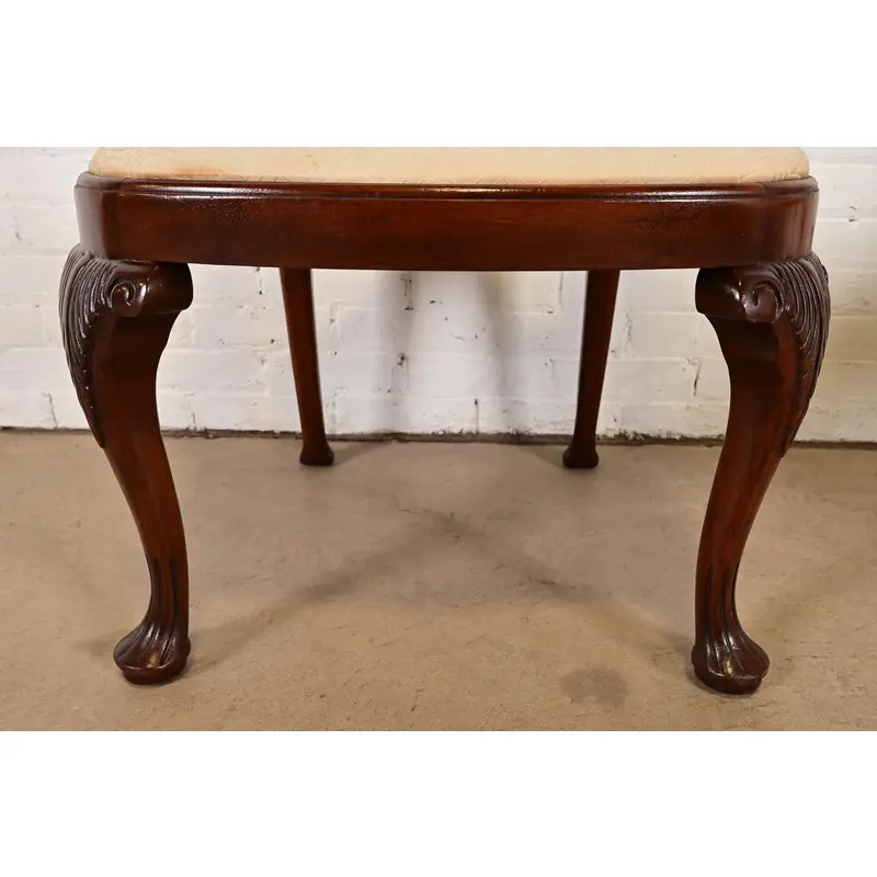 Baker Furniture Georgian Carved Mahogany Armchairs, Pair - Image 8