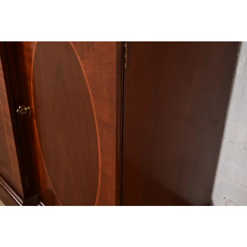 Baker Furniture Historic Charleston Georgian Inlaid Mahogany Breakfront Sideboard or Bar Cabinet - Image 8