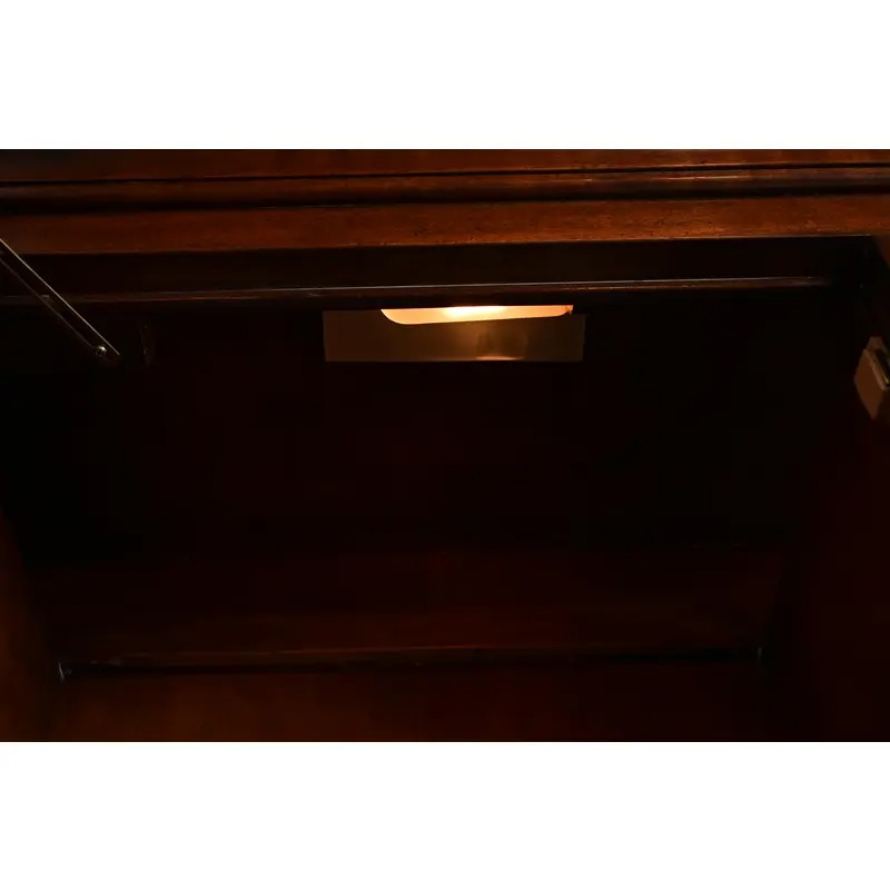 Kindel Furniture French Louis Philippe Lighted Breakfront Bookcase Cabinet - Image 8