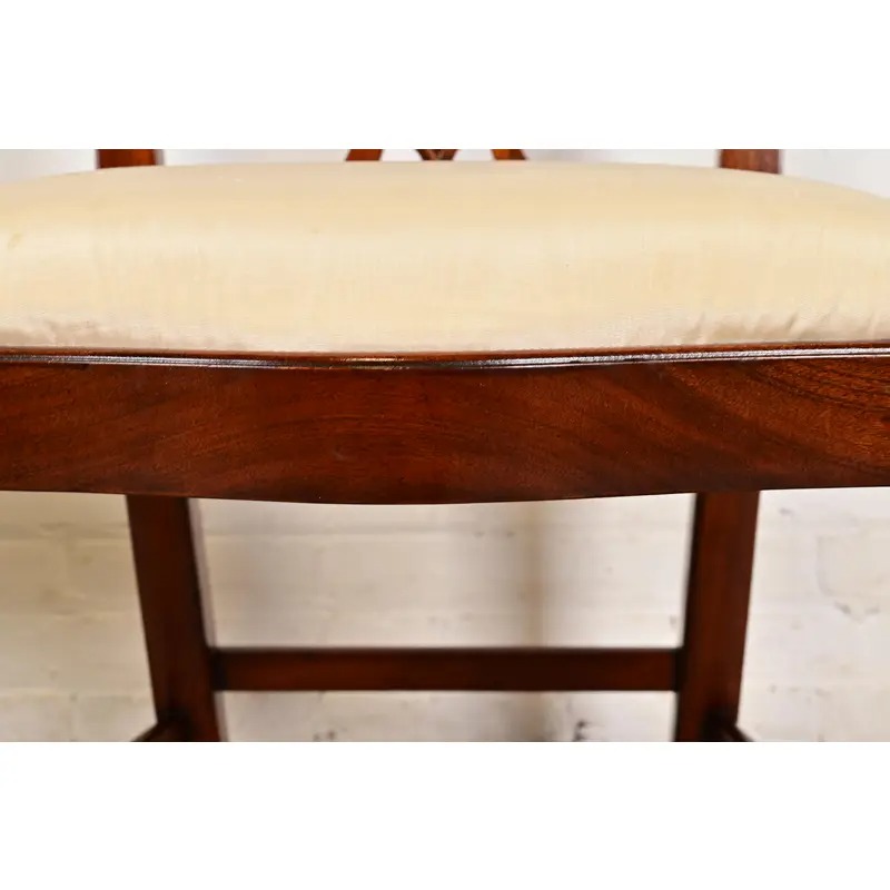 Maitland Smith Georgian Carved Mahogany Side Chairs or Dining Chairs, Pair - Image 8