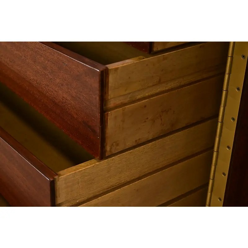 Paul McCobb Irwin Collection Mahogany and Brass Sideboard, Credenza, or Bar Cabinet, Newly Refinished - Image 8