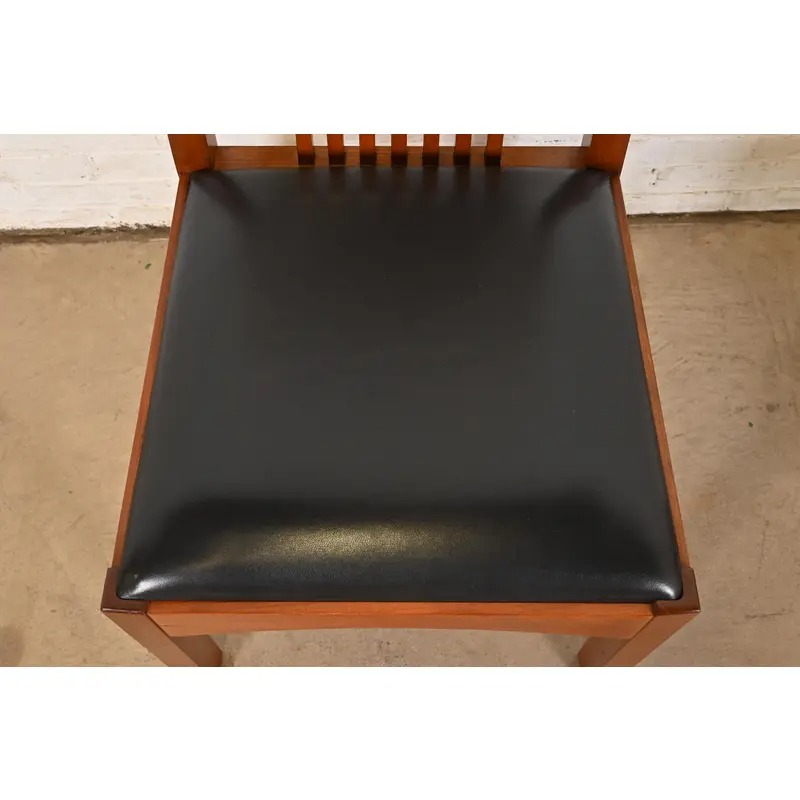 Stickley Mission Arts & Crafts Cherry Wood High Back Spindle Side Chairs or Dining Chairs, Pair - Image 8