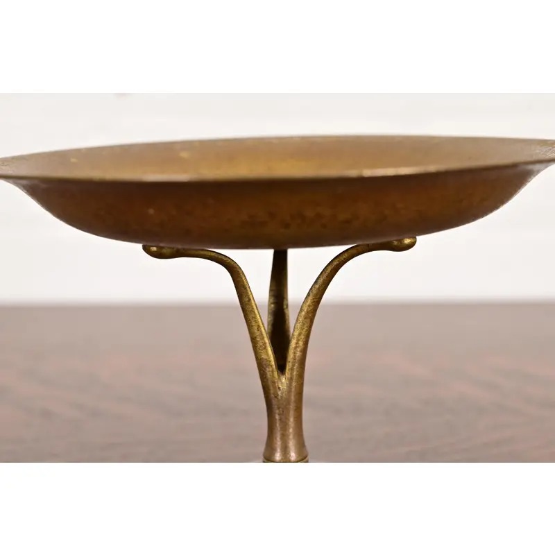 Tiffany Studios New York Bronze Doré Pedestal Bowl or Compote Dish - Image 8