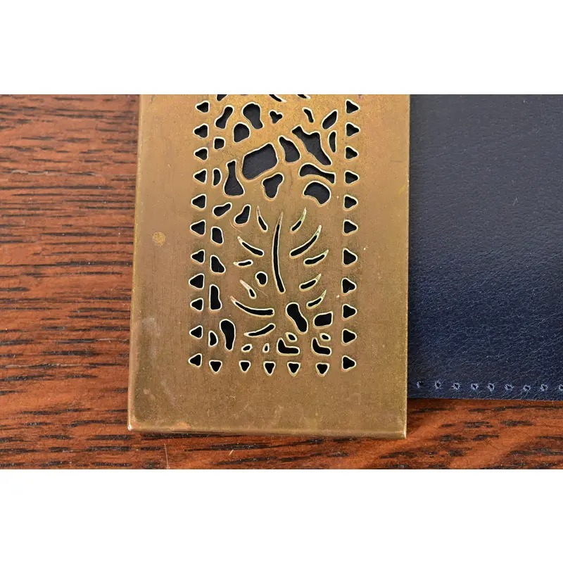 Tiffany Studios New York Grapevine Bronze Doré Blotter Ends With Leather Desk Blotter - Image 8