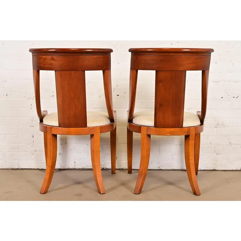 Baker Furniture Regency Solid Cherry Wood Side Chairs or Dining Chairs, Pair - Image 9
