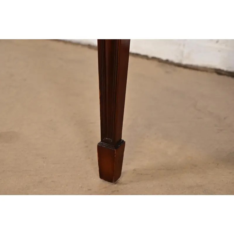 Baker Furniture Style Federal Carved Mahogany Shield Back Armchairs, Pair - Image 9