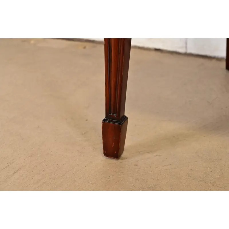 Baker Furniture Style Federal Carved Mahogany Shield Back Side Chairs or Dining Chairs, Pair - Image 9