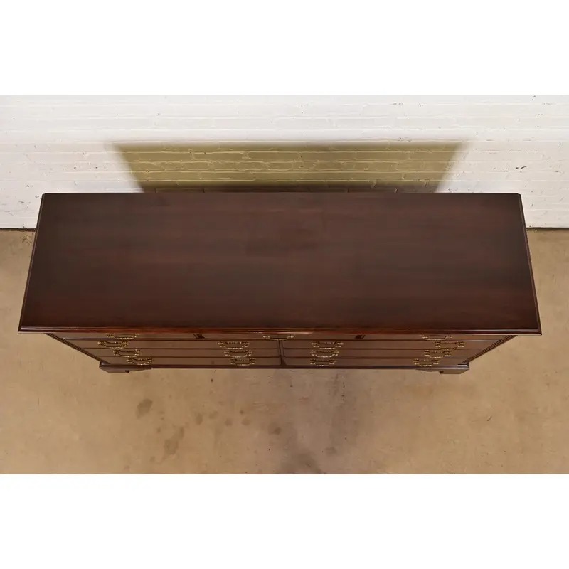 Ethan Allen Georgian Solid Cherry Wood Dresser or Credenza - Image 9