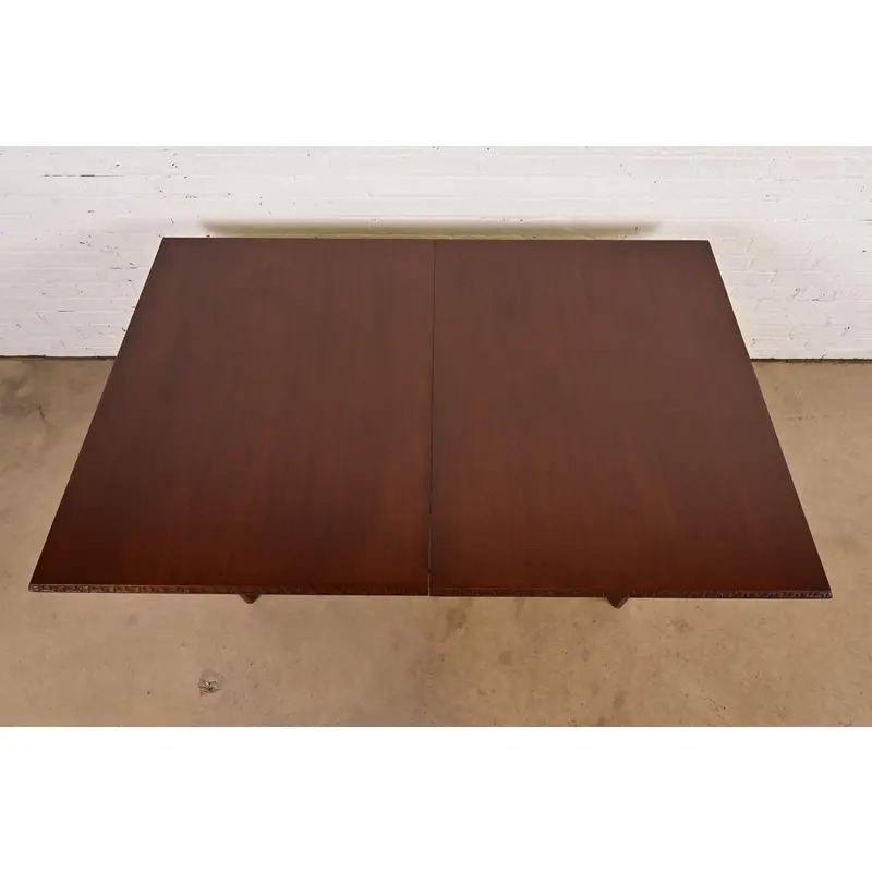 Frank Lloyd Wright for Heritage-Henredon Taliesin Mahogany Extension Dining Table, Newly Refinished - Image 9