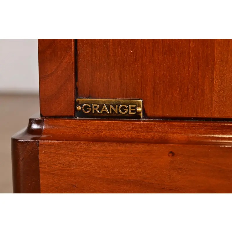 Grange French Louis Philippe Carved Cherry Wood Highboy Dresser or Chest of Drawers - Image 9