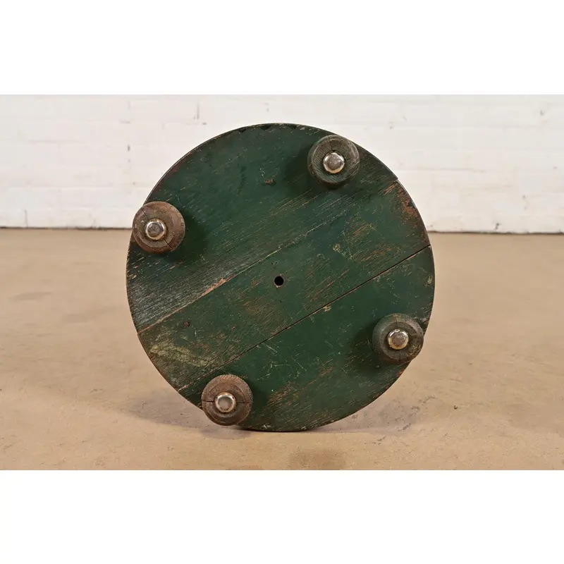 Stickley Brothers Antique Early American Country Cottage Green Lacquered Hall Tree, Circa 1920s - Image 9