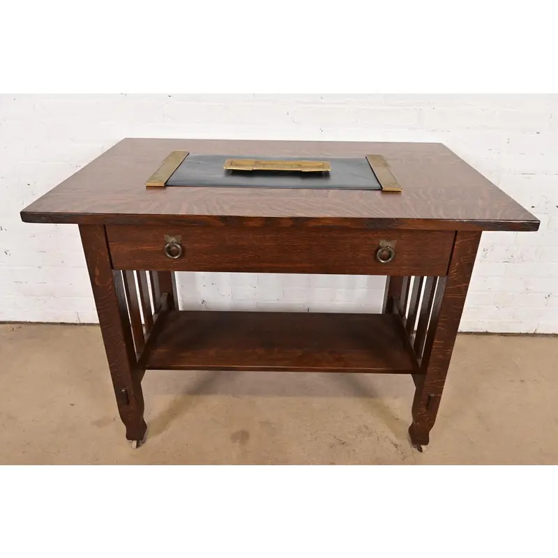 Tiffany Studios New York American Indian Pattern Bronze Doré Pen Tray - Image 9