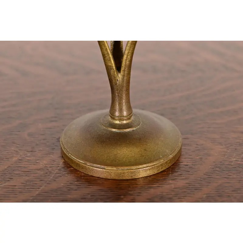 Tiffany Studios New York Bronze Doré Pedestal Bowl or Compote Dish - Image 9