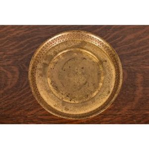 Tiffany Studios New York Bronze Doré Shallow Bowl or Tray With Decorative Border