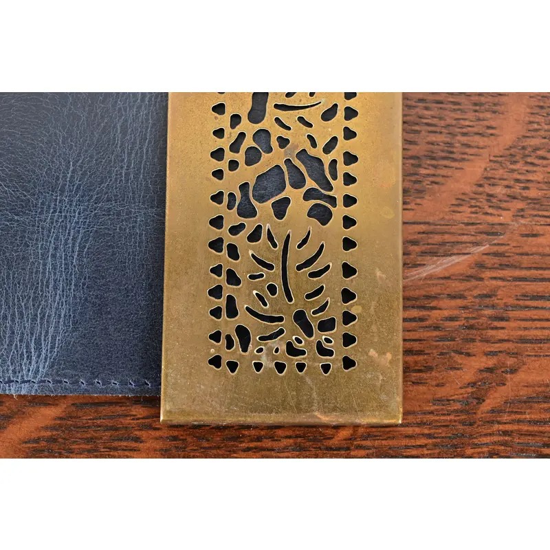 Tiffany Studios New York Grapevine Bronze Doré Blotter Ends With Leather Desk Blotter - Image 9