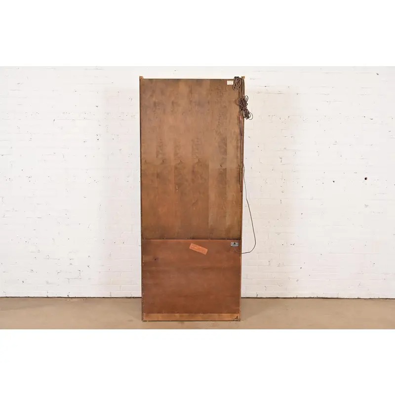 Jack Cartwright for Founders Burl Wood Lighted Bookcase or Bar Cabinet, Circa 1970s - Image 10