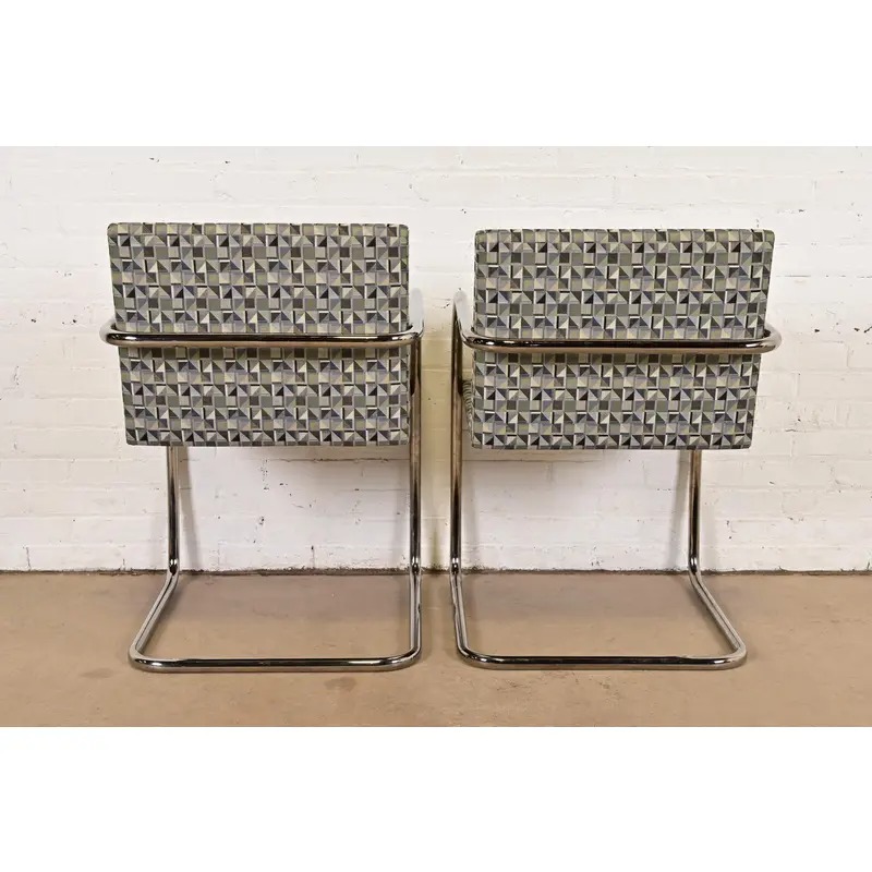 Mies Van Der Rohe for Knoll Chrome Brno Chairs, Pair - Image 10