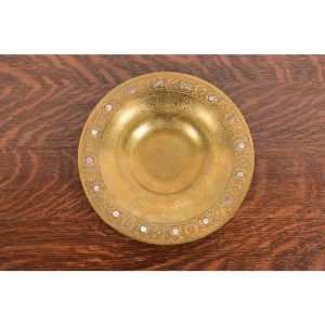 Tiffany Studios New York Bronze Doré Bowl With Abalone Inlay