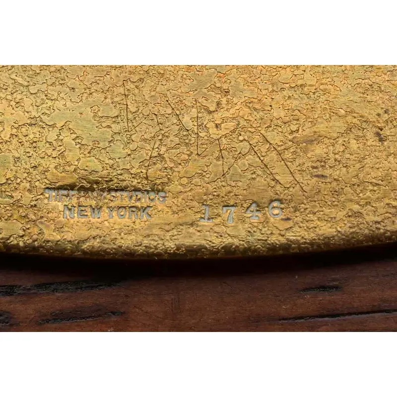 Tiffany Studios New York Bronze Doré Large Charger Plate or Tray With Decorative Border - Image 10