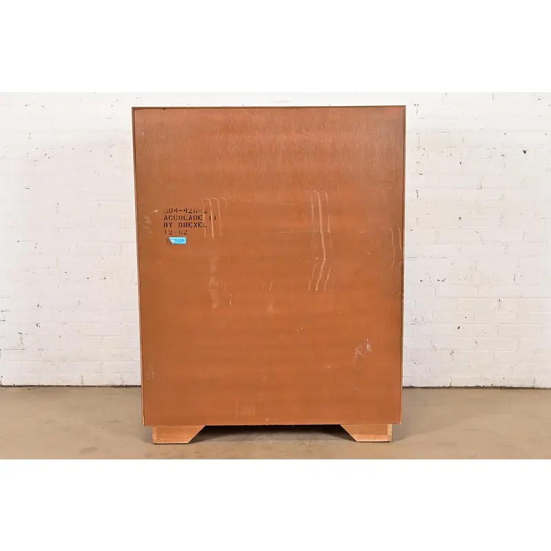 Drexel Heritage Hollywood Regency Campaign Walnut Gentleman's Chest or Armoire Dresser - Image 11