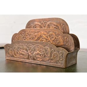 Marshall Field & Co. Antique Viking Bronze Letter Rack, Circa 1910