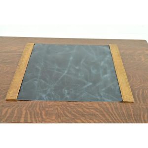 Tiffany Studios New York Adam Pattern Bronze Doré Blotter Ends With Leather Desk Blotter