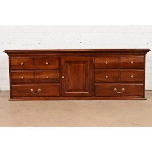 Ethan Allen Georgian Solid Cherry Wood Low Credenza or Sideboard