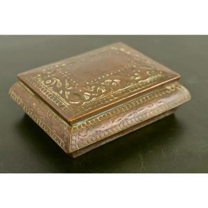Marshall Field & Co. Antique Viking Bronze Stamp Box, Circa 1910