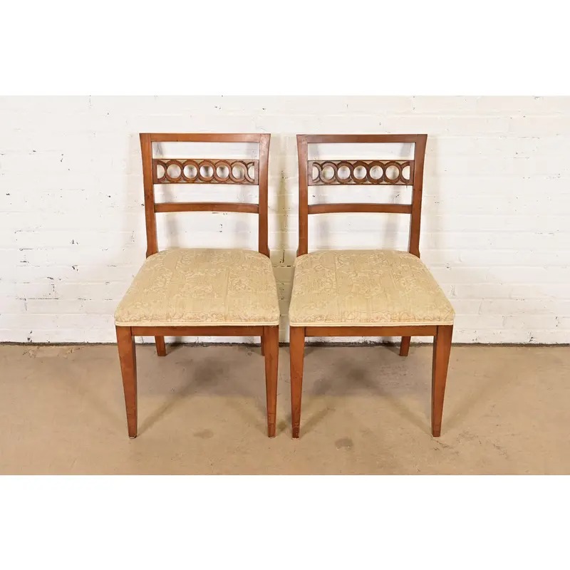 Kindel Furniture Regency Carved Cherry Wood Side Chairs or Dining Chairs, Pair - Image 2