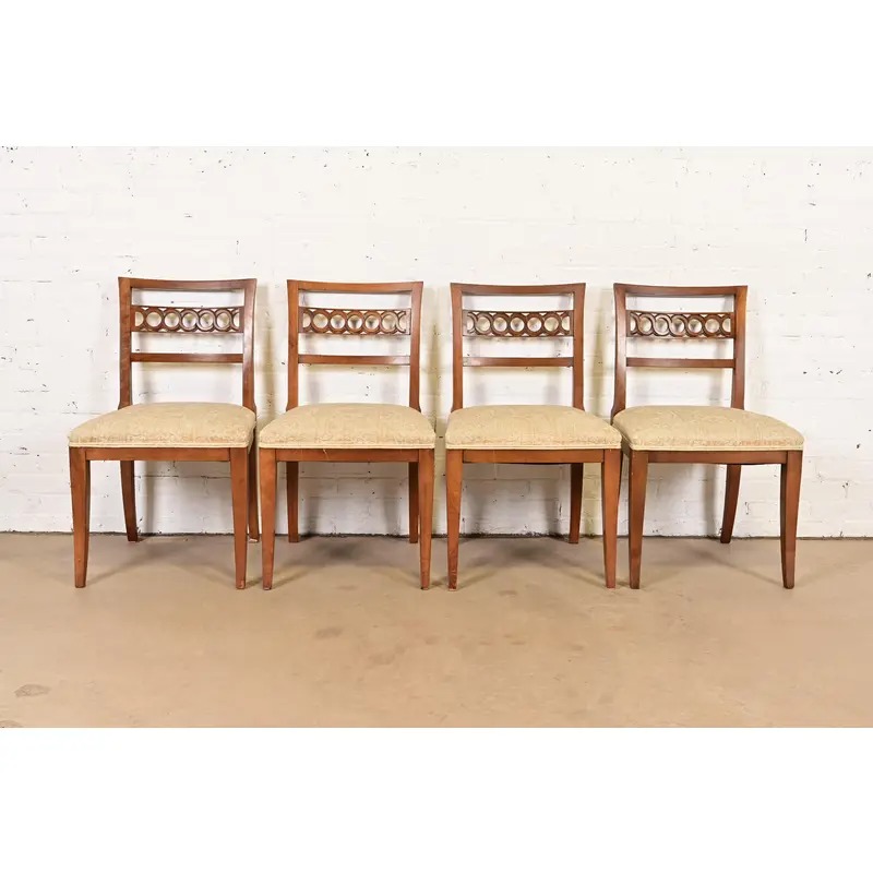 Kindel Furniture Regency Carved Cherry Wood Side Chairs or Dining Chairs, Set of Four - Image 2