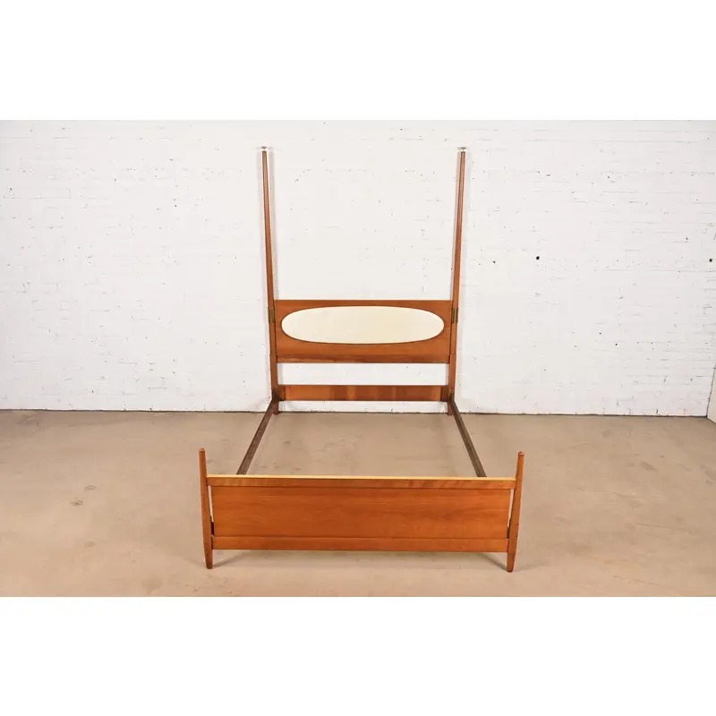 Kipp Stewart for Drexel Sun Coast Mid-Century Modern Cherry Wood Full Size Poster Bed, 1960s - Image 2