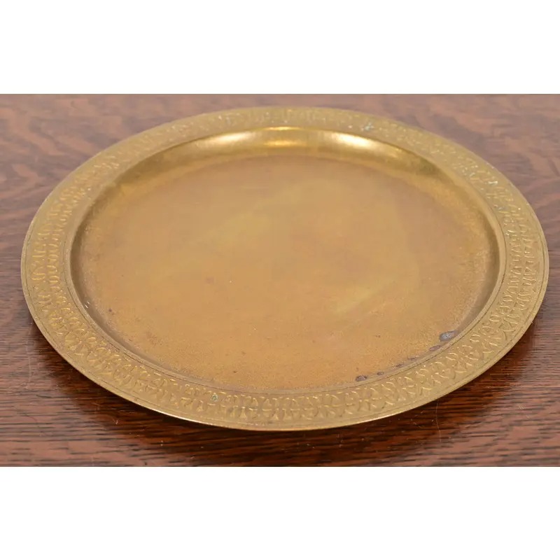 Tiffany Studios New York Bronze Doré Large Charger Plate or Tray With Decorative Border - Image 2