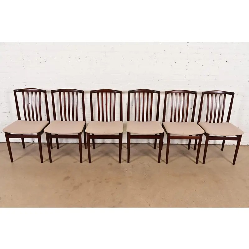Danish Modern Sculpted Solid Rosewood Dining Chairs by Vamdrup Stolefabrik, Set of Six - Image 3