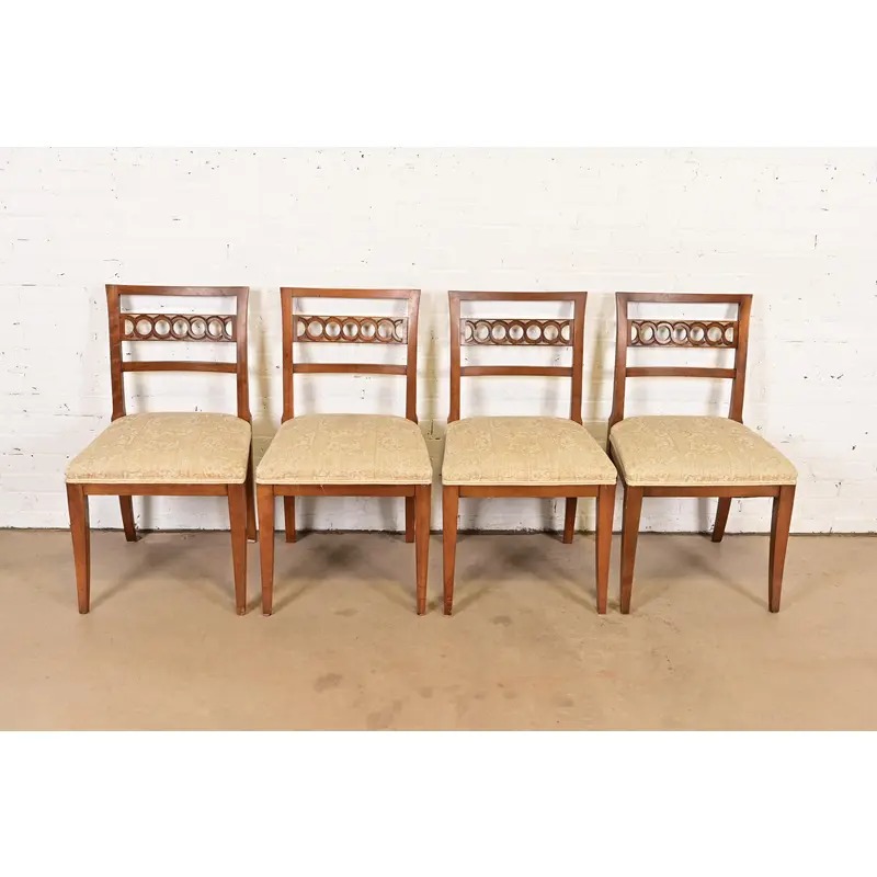Kindel Furniture Regency Carved Cherry Wood Side Chairs or Dining Chairs, Set of Four - Image 3