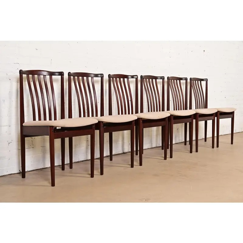 Danish Modern Sculpted Solid Rosewood Dining Chairs by Vamdrup Stolefabrik, Set of Six - Image 4