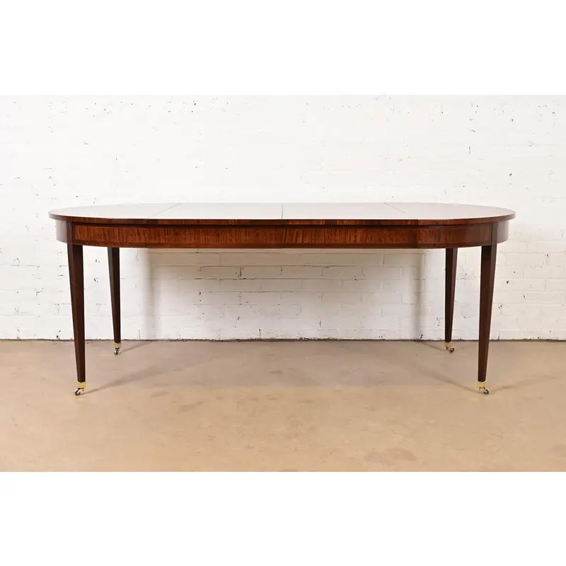 Henredon Federal Banded Mahogany Extension Dining Table, Newly Refinished - Image 4