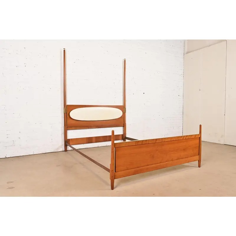 Kipp Stewart for Drexel Sun Coast Mid-Century Modern Cherry Wood Full Size Poster Bed, 1960s - Image 4