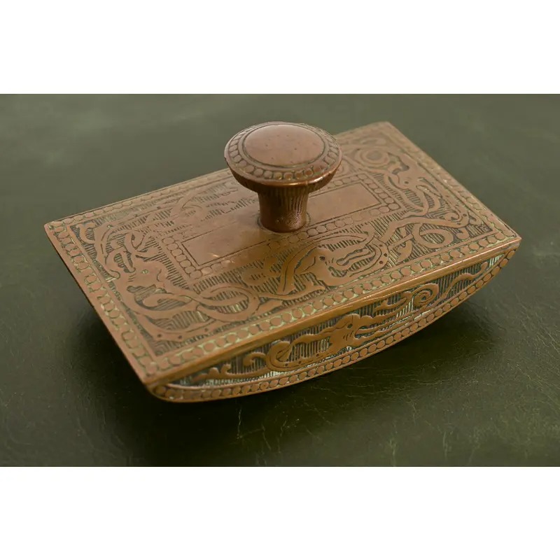 Marshall Field & Co. Antique Viking Bronze Rocker Blotter, Circa 1910 - Image 4