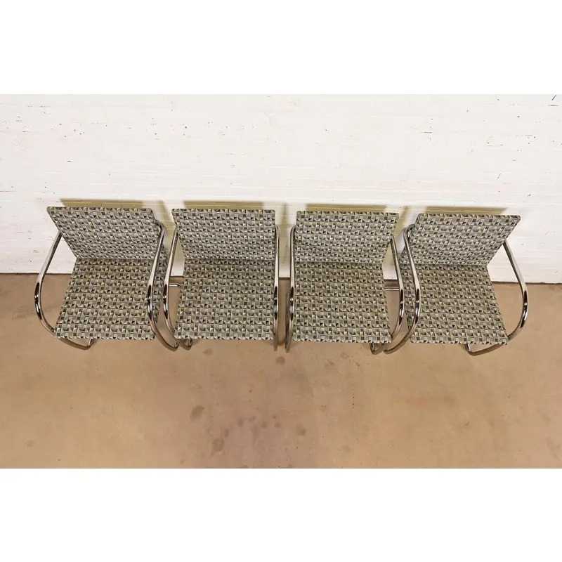 Mies Van Der Rohe for Knoll Chrome Brno Chairs, Set of Four - Image 4